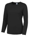 Dames Sportshirt Lange Mouw AWDis JC012 Jet Black